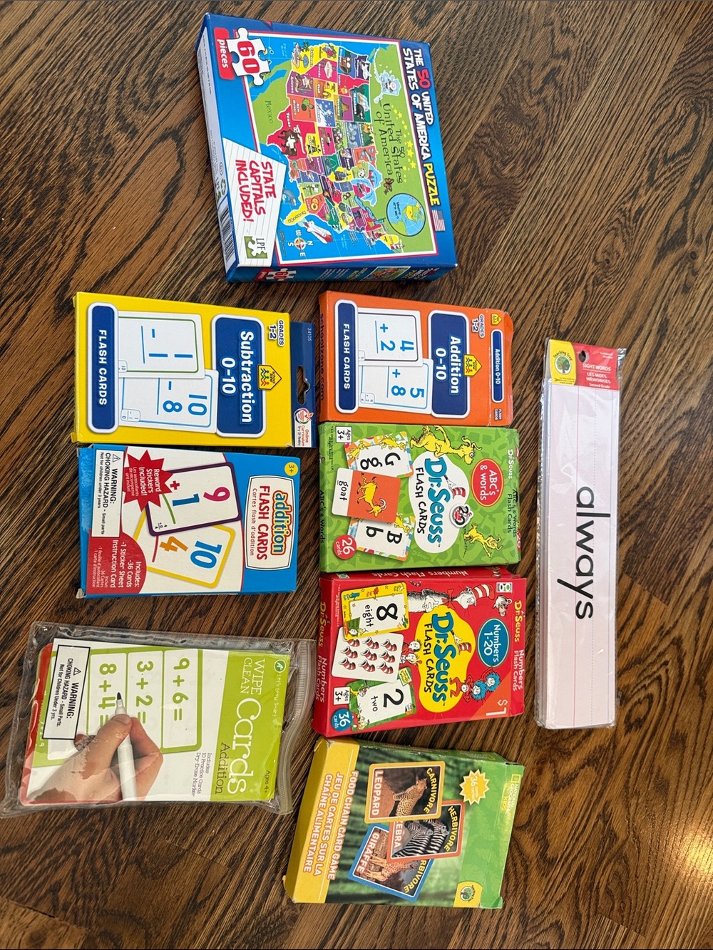 Educational Flash Card Set - Assorted Colors